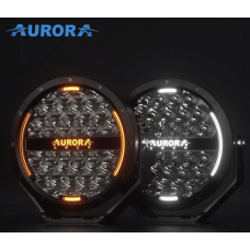 AURORA Round High Beam Auxiliary Lamp With Orange White Marker Light 120w 9600Lm (180mm) European Certificate (1Lux=600m) (2 pcs- Pair)